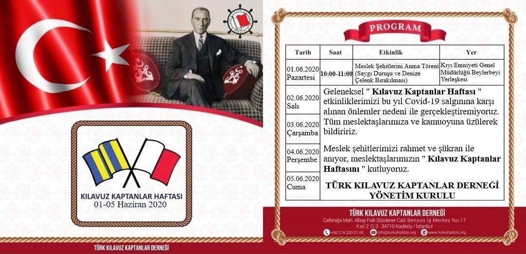 Kılavuz kaptanlar Haftasına Kovid19 Engeli