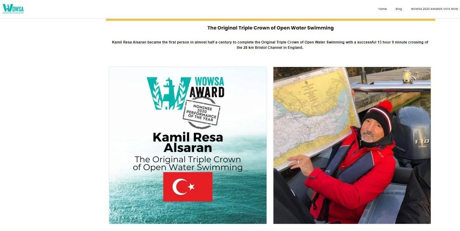 Alsaran dünyanın en iyi açık deniz yüzücüsü seçildi
